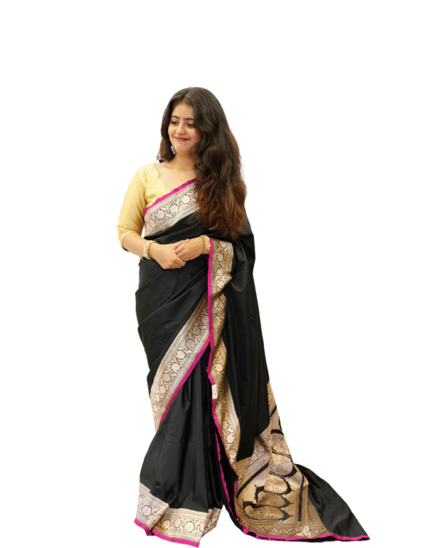 Black Colour  Banarasi Saree