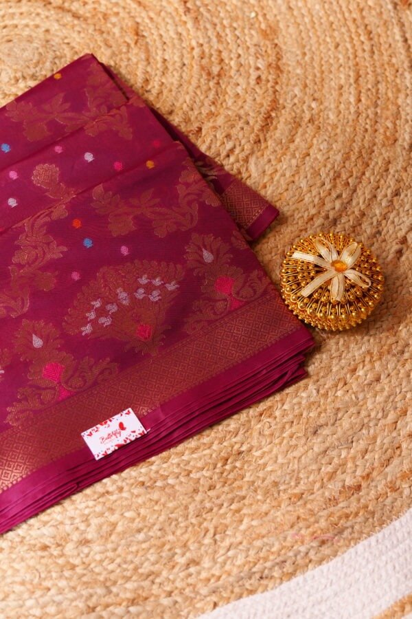 Mauve Semi Silk Banarasi Saree