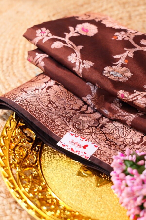 Brown Semi Silk Banarasi Saree