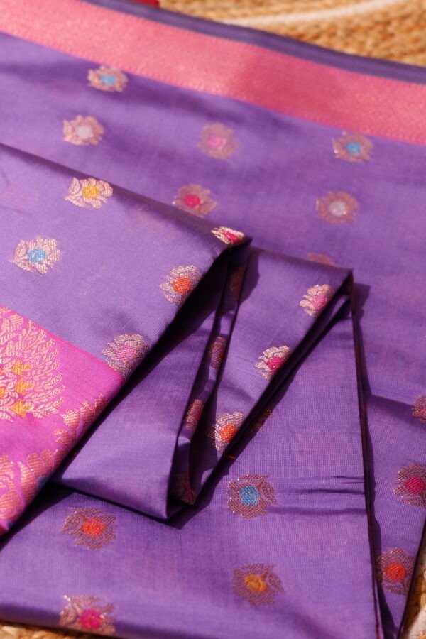 Lavender Semi Silk Banarasi Saree